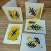 Set of 5 Original Greeting Card - Green Leafy